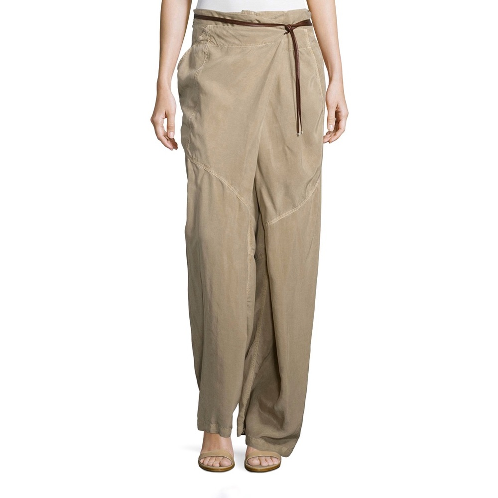 KAUFMANFRANCO Wide-Leg Wrap Pants Twine nwot